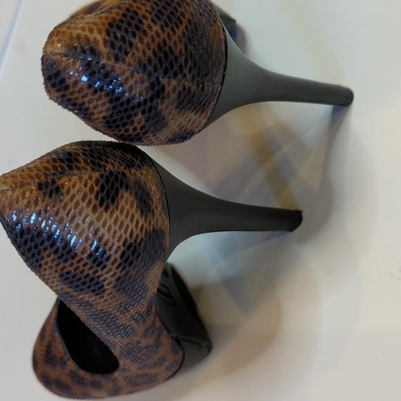 French Connection brown/black Animal print silhetto heels Office Siren Size 7 - Picture 5 of 10